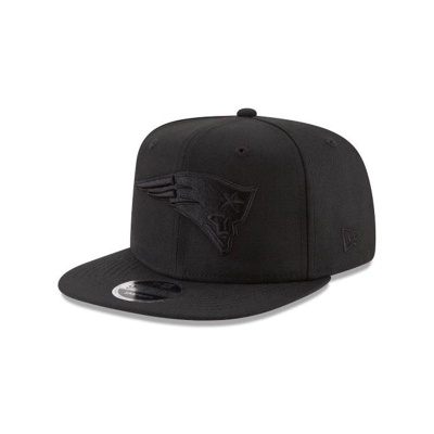 Black New England Patriots Hat - New Era NFL Black On Black High Crown 9FIFTY Snapback Caps USA7523641